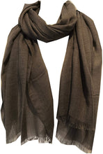 Load image into Gallery viewer, Pamper Yourself Now Dark Grey Plain Soft Long Scarf/wrap with Frayed Edge