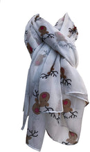 Load image into Gallery viewer, Pamper Yourself Now White red Nose Rudolph Reindeer Christmas Long Scarf
