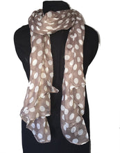 Load image into Gallery viewer, Pamper Yourself Now Light Brown with White Big spot Scarf/wrap