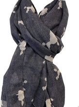 Load image into Gallery viewer, White fancy poodle design soft long scarf