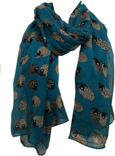 Load image into Gallery viewer, Pamper Yourself Now Teal Sketched Sheep Design Long Scarf