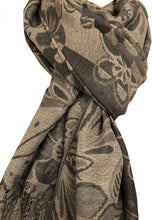 Load image into Gallery viewer, Grey Flower Design Women's Pashmina/Scarf/wrap. Lovely Present/Gift for Any Lady in Your Life.