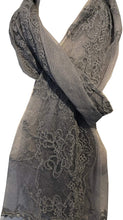 Load image into Gallery viewer, Pamper Yourself Now Grey Pretty lace Soft Long Scarf