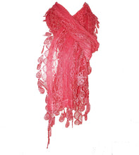 Load image into Gallery viewer, Coral Leaf Lace Scarf