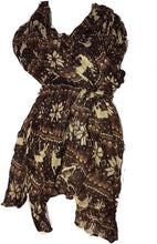 Load image into Gallery viewer, Pamper Yourself Now Brown Christmas Scarf with Deers and Snowflake Design Lovely Warm Winter Scarf Fantastic Gift
