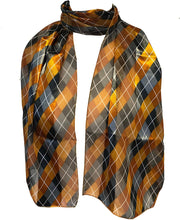 Load image into Gallery viewer, orange and grey tartan