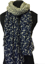 Load image into Gallery viewer, Blue with Beige Small Swallow Scarf/wrap