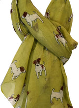 Load image into Gallery viewer, Pamper Yourself Now Mustard Jack Russel Dog Scarf/wrap