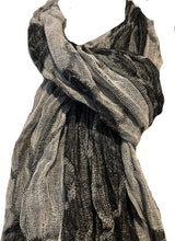 Load image into Gallery viewer, Pamper Yourself Now Black and White Chunky Rose Design Stretchy Blanket Scarf/wrap. Great Present/Gift for mums, Girlfriends or Wife.