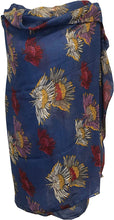Load image into Gallery viewer, Dark blue colourful daisy scarf Lovely soft scarf
