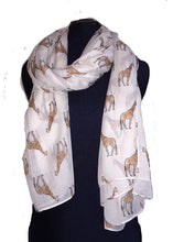 Load image into Gallery viewer, Creamy white giraffe long soft scarf