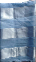 Load image into Gallery viewer, Plain Light Blue Faux Chiffon and Satin Style Striped Scarf Thin Pretty Scarf Great for Any Outfit