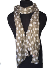 Load image into Gallery viewer, Pamper Yourself Now Dark Brown with White Big spot Scarf/wrap
