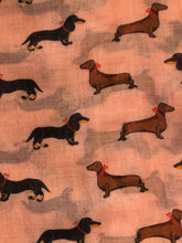 Load image into Gallery viewer, Dachshund dog with bow ladies long scarf