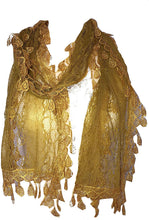 Load image into Gallery viewer, Pamper yourself Mustard Leaf Lace Scarf