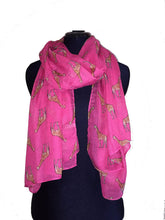 Load image into Gallery viewer, Pink giraffe long soft scarf