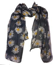 Load image into Gallery viewer, Pamper Yourself Now Dark Grey Daisy Scarf Lovely Soft Scarf