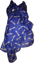Load image into Gallery viewer, Pamper Yourself Now Royal Blue with Beige Dragonfly Fashion Long Soft wrap/Sarong