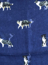 Load image into Gallery viewer, Navy border collie dog scarf