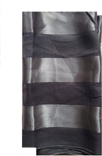 Load image into Gallery viewer, Plain Dark Grey Faux Chiffon and Satin Style Striped Scarf Thin Pretty Scarf Great for Any Outfit