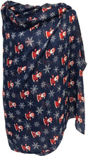 Load image into Gallery viewer, Pamper Yourself Now Blue Father Christmas Ladies Scarf