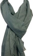 Load image into Gallery viewer, Pamper Yourself Now Aqua Green Plain Soft Long Scarf/wrap with Frayed Edge
