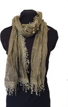 Load image into Gallery viewer, Beige lace scarf