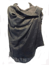 Load image into Gallery viewer, Plain Black Pashmina Style Scarf/wrap
