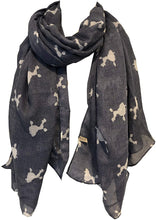 Load image into Gallery viewer, White fancy poodle design soft long scarf