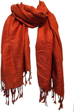 Load image into Gallery viewer, Plain Burnt orange Pashmina Style Scarf/wrap.