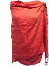 Load image into Gallery viewer, Plain Coral Pashmina Style Scarf/wrap.