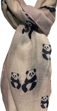 Load image into Gallery viewer, Panda ladies long scarf/wrap. Great for presents/gifts