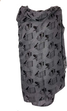 Load image into Gallery viewer, Pamper Yourself Now Grey with Black Bird cage and Bird Design Scarf, Lovely Gift/Present.