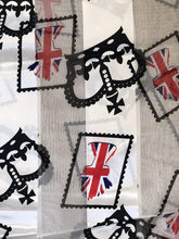 Load image into Gallery viewer, cream with black crown and union jack scarf
