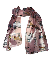 Load image into Gallery viewer, Pamper Yourself Now Pink Shiny Dog Scarf with Different Dog Breeds