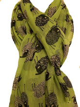 Load image into Gallery viewer, Pamper Yourself Now Light Green Sketched Sheep Design Long Scarf, Soft Ladies Fashion London