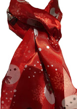 Load image into Gallery viewer, Red snowman scarf