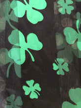 Load image into Gallery viewer, Pamper Yourself Now Big Black with Green Four Leaf Clover Scarf Thin Pretty Scarf