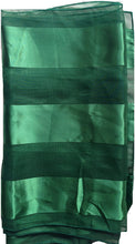 Load image into Gallery viewer, Plain Green Faux Chiffon and Satin Style Striped Scarf Thin Pretty Scarf Great for Any Outfit Lovely Gift