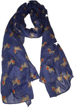 Load image into Gallery viewer, Pamper Yourself Now Blue Rudolph Reindeer Christmas Long Scarf