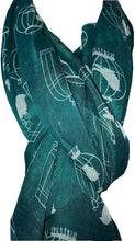 Load image into Gallery viewer, Pamper Yourself Now Green with White Bird cage and Bird Design Scarf Lovely Soft Scarf Fantastic Gift