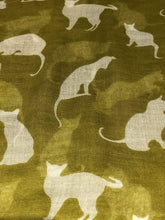 Load image into Gallery viewer, Pamper Yourself Now Mustard with white Cats Scarf, Beautiful Design, Fantastic for the animal lover in us all