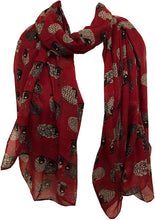 Load image into Gallery viewer, Pamper Yourself Now Red Sketched Sheep Design Long Scarf