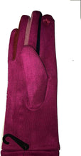 Load image into Gallery viewer, G1925 Plain fuchsia pink ladies Gloves with a splash of colour between the fingers