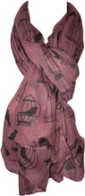 Load image into Gallery viewer, Pamper Yourself Now Pink with Black Bird cage and Bird Design Scarf Lovely Soft Scarf Fantastic Gift