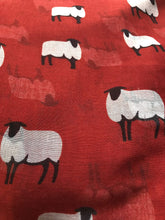 Load image into Gallery viewer, Pamper Yourself Now Red Sheep Design Long Scarf, Great for Presents/Gifts for Sheep Lovers.