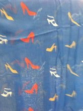 Load image into Gallery viewer, Pamper Yourself Now Blue high Heels Pattern Long Scarf, Soft Ladies Fashion London