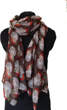 Load image into Gallery viewer, Brown big santa christmas long scarf