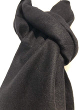 Load image into Gallery viewer, Pamper Yourself Now Black Plain Colour Frayed Edge Men's Long Scarf