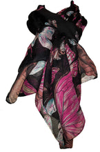 Load image into Gallery viewer, Pamper Yourself Now Black Scarf with Big and Small Butterflies
